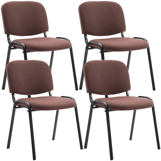Set De 4 Sillas De Reuniones Ken En Tela Marrón 53X53X83 cm