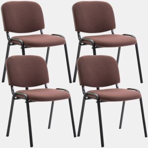 Set De 4 Sillas De Reuniones Ken En Tela Marrón 53X53X83 cm