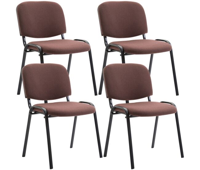 Set de 4 sillas de reuniones ken en tela marrón 53x53x83 cm