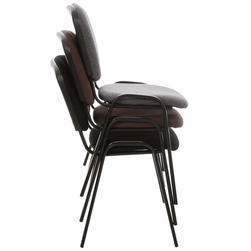 Set De 4 Sillas De Reuniones Ken En Tela Marrón 53X53X83 cm