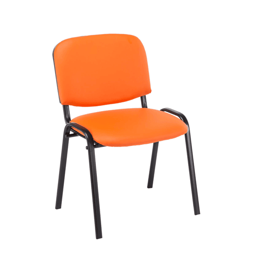Set De 4 Sillas De Reuniones Ken En Cuero PU Simil cuero Naranja 53X53X83 cm