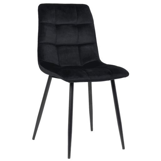 Silla de comedor Tilde Terciopelo Negro 55X45X84 cm