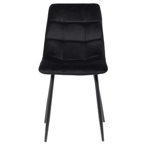 Silla de comedor Tilde Terciopelo Negro 55X45X84 cm