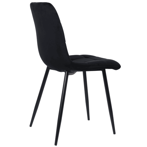 Silla de comedor Tilde Terciopelo Negro 55X45X84 cm