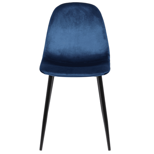 Conjunto de 4 sillas de comedor Napier Terciopelo Azul 51X44X88 cm