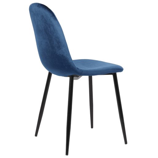 Conjunto de 4 sillas de comedor Napier Terciopelo Azul 51X44X88 cm