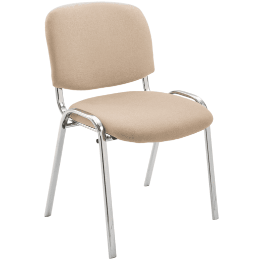 Silla De Conferencia Ken Chrom En Tela Crema 48X54X79 cm