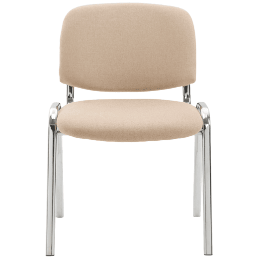 Silla De Conferencia Ken Chrom En Tela Crema 48X54X79 cm