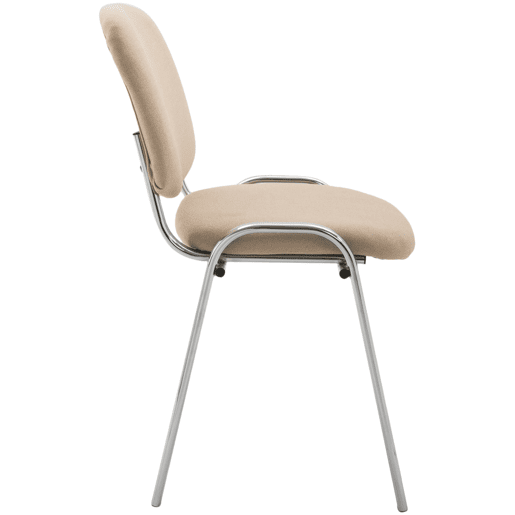 Silla De Conferencia Ken Chrom En Tela Crema 48X54X79 cm