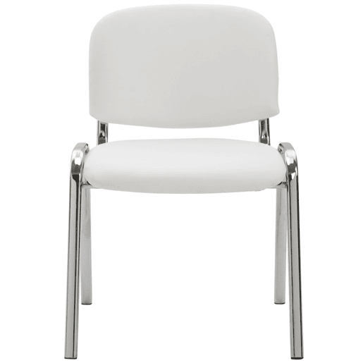Silla De Conferencia Ken Chrom Simil cuero Blanco 48X54X79 cm