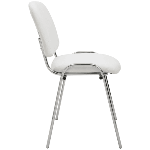 Silla De Conferencia Ken Chrom Simil cuero Blanco 48X54X79 cm