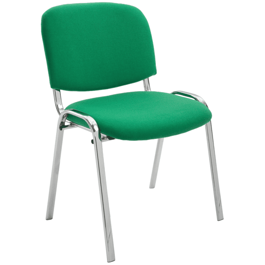 Silla De Conferencia Ken Chrom En Tela Verde 48X54X79 cm