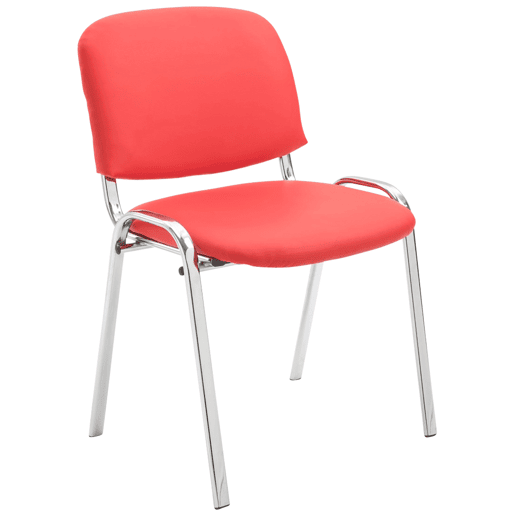 Silla De Conferencia Ken Chrom Simil cuero Rojo 48X54X79 cm