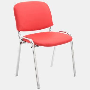 Silla De Conferencia Ken Chrom Simil cuero Rojo 48X54X79 cm