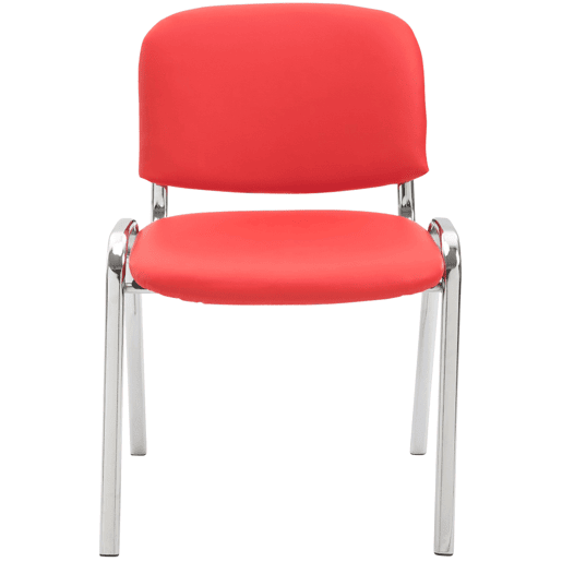Silla De Conferencia Ken Chrom Simil cuero Rojo 48X54X79 cm