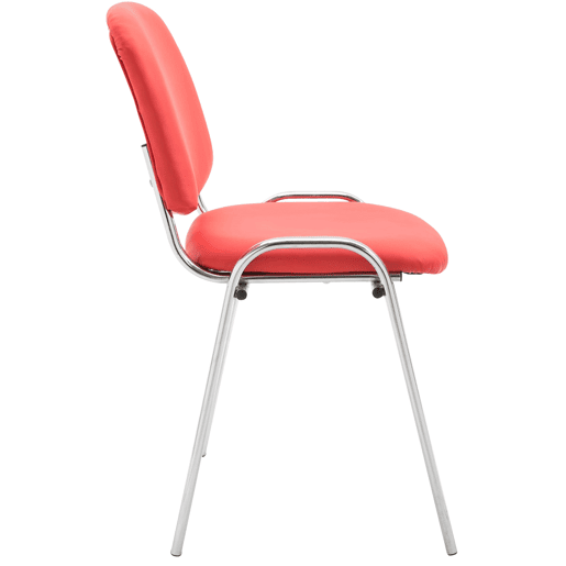Silla De Conferencia Ken Chrom Simil cuero Rojo 48X54X79 cm