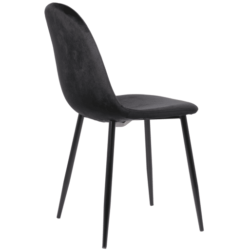 Conjunto de 4 sillas de comedor Napier Terciopelo Negro 51X44X88 cm