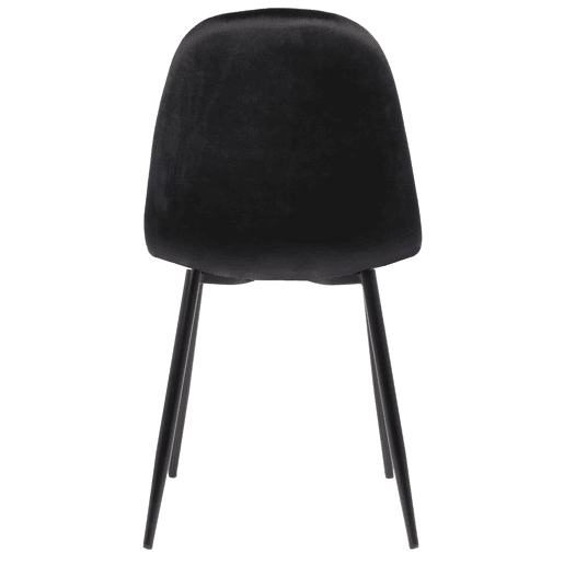 Conjunto de 4 sillas de comedor Napier Terciopelo Negro 51X44X88 cm