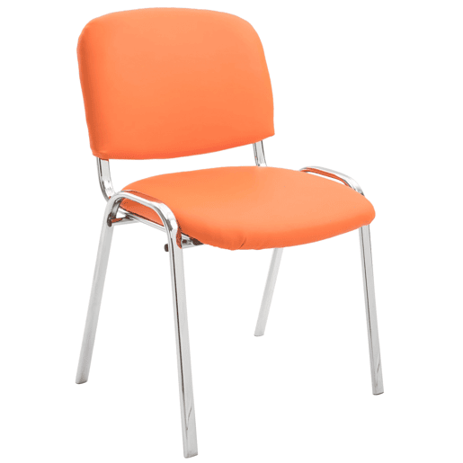 Silla De Conferencia Ken Chrom Simil cuero Naranja 48X54X79 cm