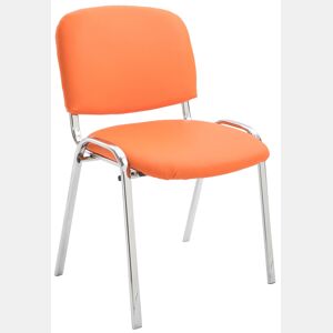 Silla De Conferencia Ken Chrom Simil cuero Naranja 48X54X79 cm