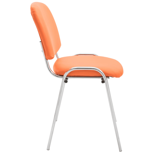 Silla De Conferencia Ken Chrom Simil cuero Naranja 48X54X79 cm