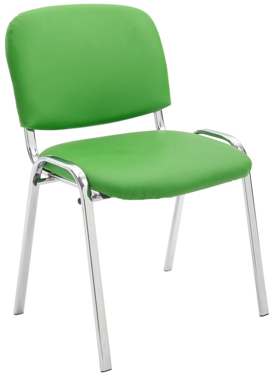 Silla de conferencia ken chrom simil cuero verde 48x54x79 cm