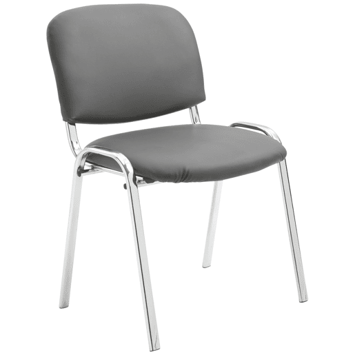 Silla De Conferencia Ken Chrom Simil cuero Gris 48X54X79 cm