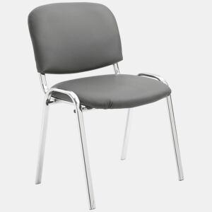 Silla De Conferencia Ken Chrom Simil cuero Gris 48X54X79 cm