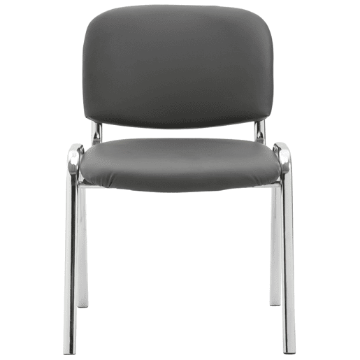 Silla De Conferencia Ken Chrom Simil cuero Gris 48X54X79 cm