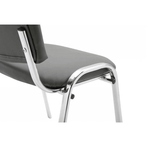 Silla De Conferencia Ken Chrom Simil cuero Gris 48X54X79 cm