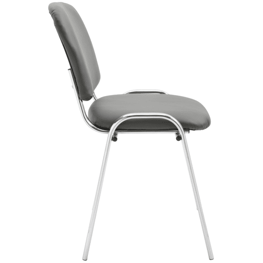 Silla De Conferencia Ken Chrom Simil cuero Gris 48X54X79 cm