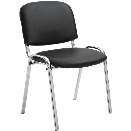 Silla De Conferencia Ken Chrom Simil cuero Negro 48X54X79 cm