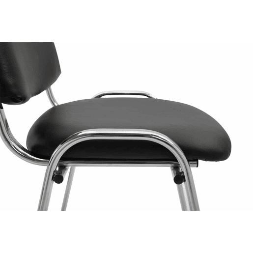 Silla De Conferencia Ken Chrom Simil cuero Negro 48X54X79 cm