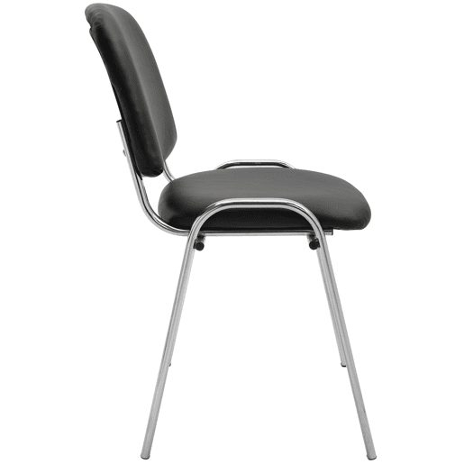 Silla De Conferencia Ken Chrom Simil cuero Negro 48X54X79 cm