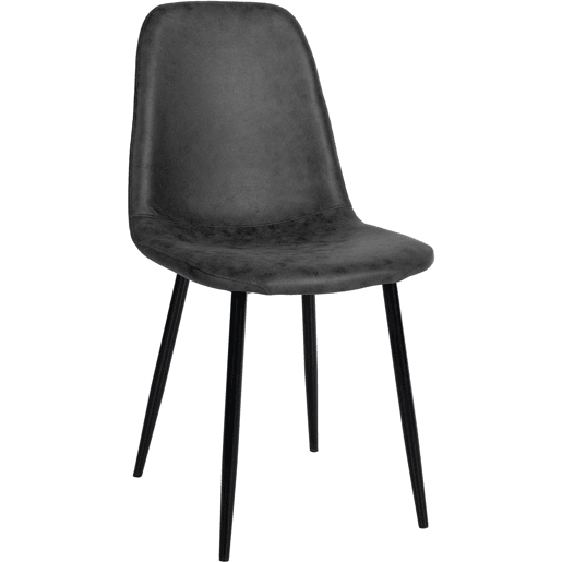 Silla de comedor Napier Simil cuero vintage Negro 51X44X88 cm Silla de comedor Napier Simil cuero vintage Negro 51X44X88 cm