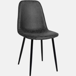 Silla de comedor Napier Simil cuero vintage Negro 51X44X88 cm