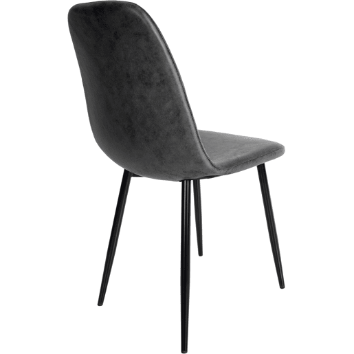 Silla de comedor Napier Simil cuero vintage Negro 51X44X88 cm Silla de comedor Napier Simil cuero vintage Negro 51X44X88 cm