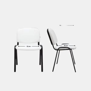 Silla de Conferencia KEN Simil cuero Blanco 53X53X83 cm