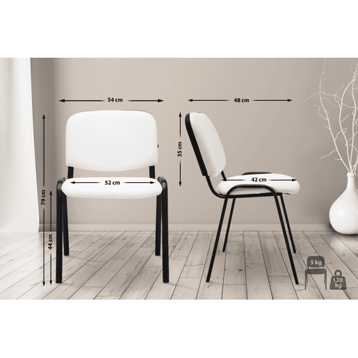 Silla de Conferencia KEN Simil cuero Blanco 53X53X83 cm