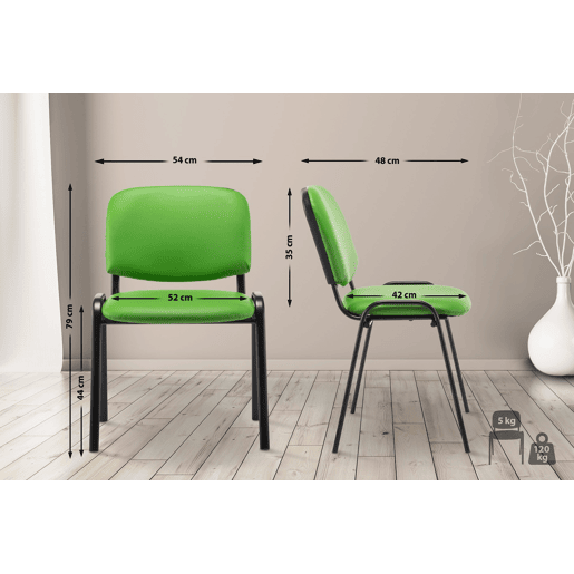 Silla de Conferencia KEN Simil cuero Verde 53X53X83 cm