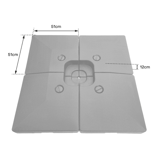 Base para guarda-sol Conjunto de 4 placas quadradas CROZON, recarregáveis