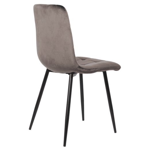 Lote de 4 sillas de comedor Tilde Terciopelo Gris 55X45X84 cm