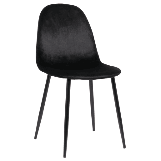 Silla de comedor Napier Terciopelo Negro 51X44X88 cm