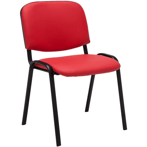 Silla de Conferencia KEN Simil cuero Rojo 53X53X83 cm