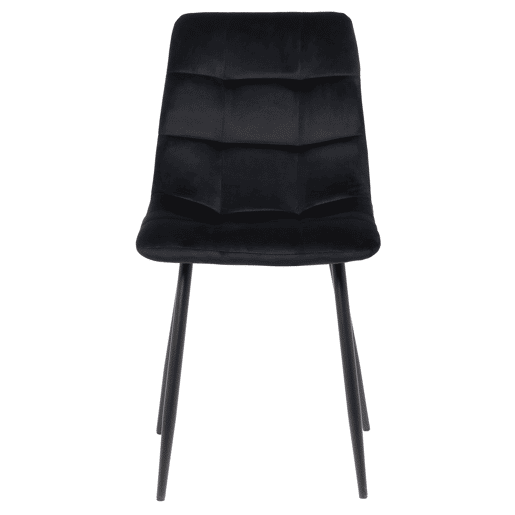 Lote de 4 sillas de comedor Tilde Terciopelo Negro 55X45X84 cm
