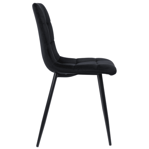 Lote de 4 sillas de comedor Tilde Terciopelo Negro 55X45X84 cm