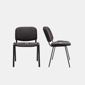 Silla de Conferencia KEN Simil cuero Marrón 53X53X83 cm