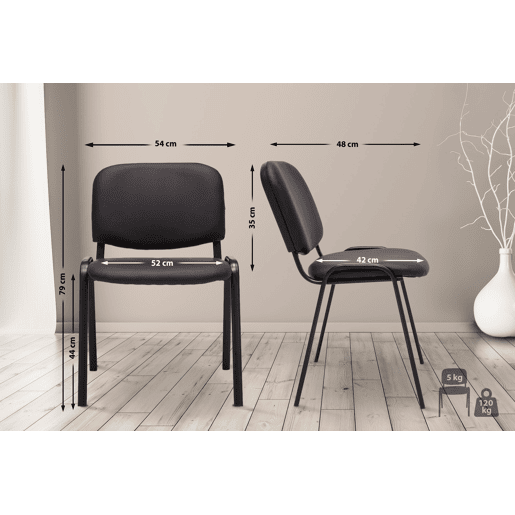 Silla de Conferencia KEN Simil cuero Marrón 53X53X83 cm