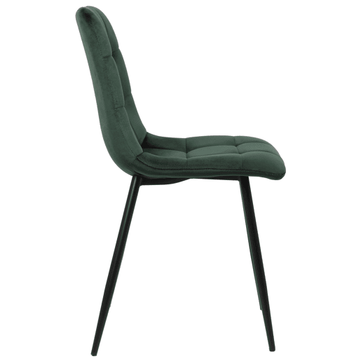 Lote de 4 sillas de comedor Tilde Terciopelo Verde 55X45X84 cm