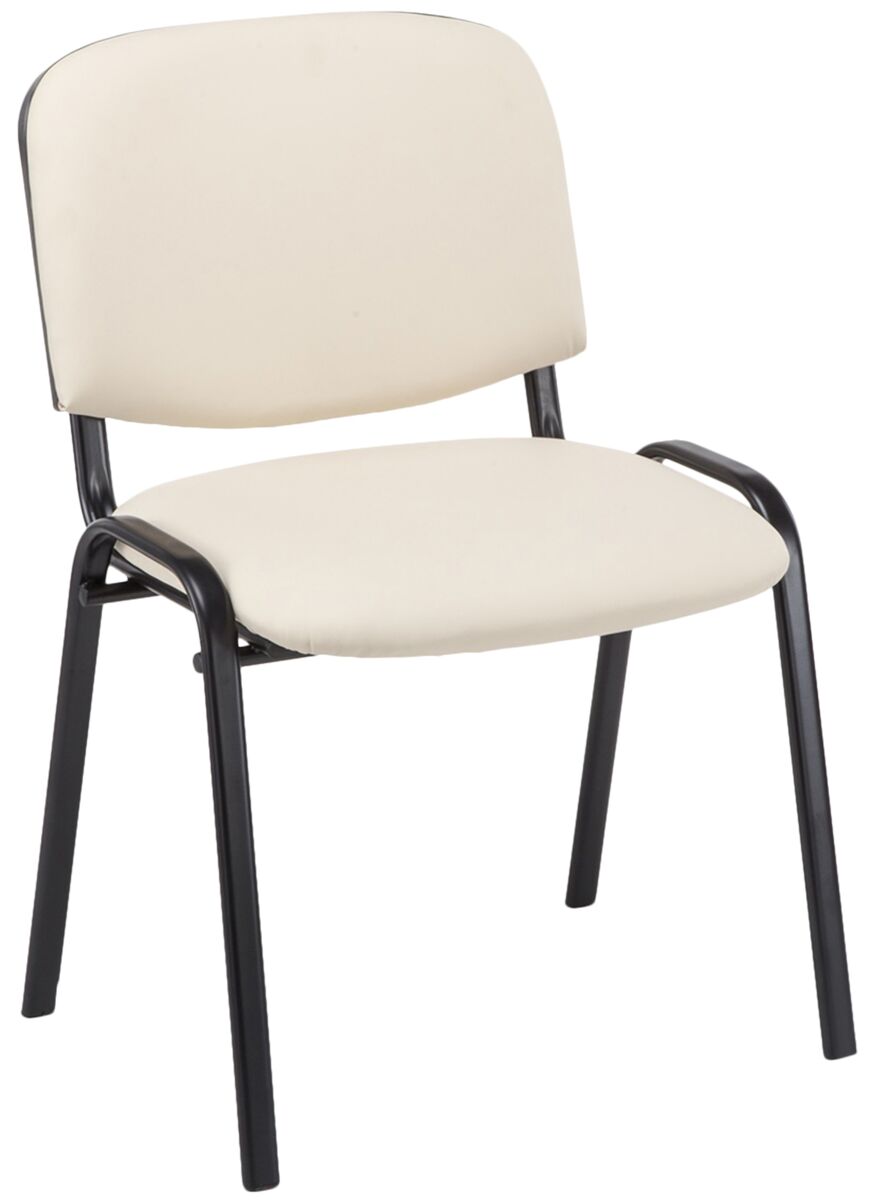 Silla de conferencia ken simil cuero crema 53x53x83 cm